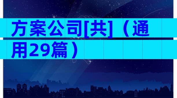方案公司[共]（通用29篇）
